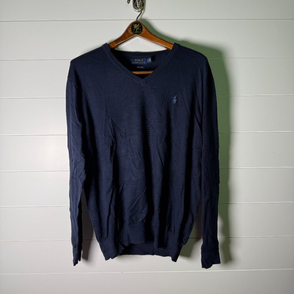 Polo Ralph Lauren Pima Cotton V Neck Sweater Men’s Sz LARGE